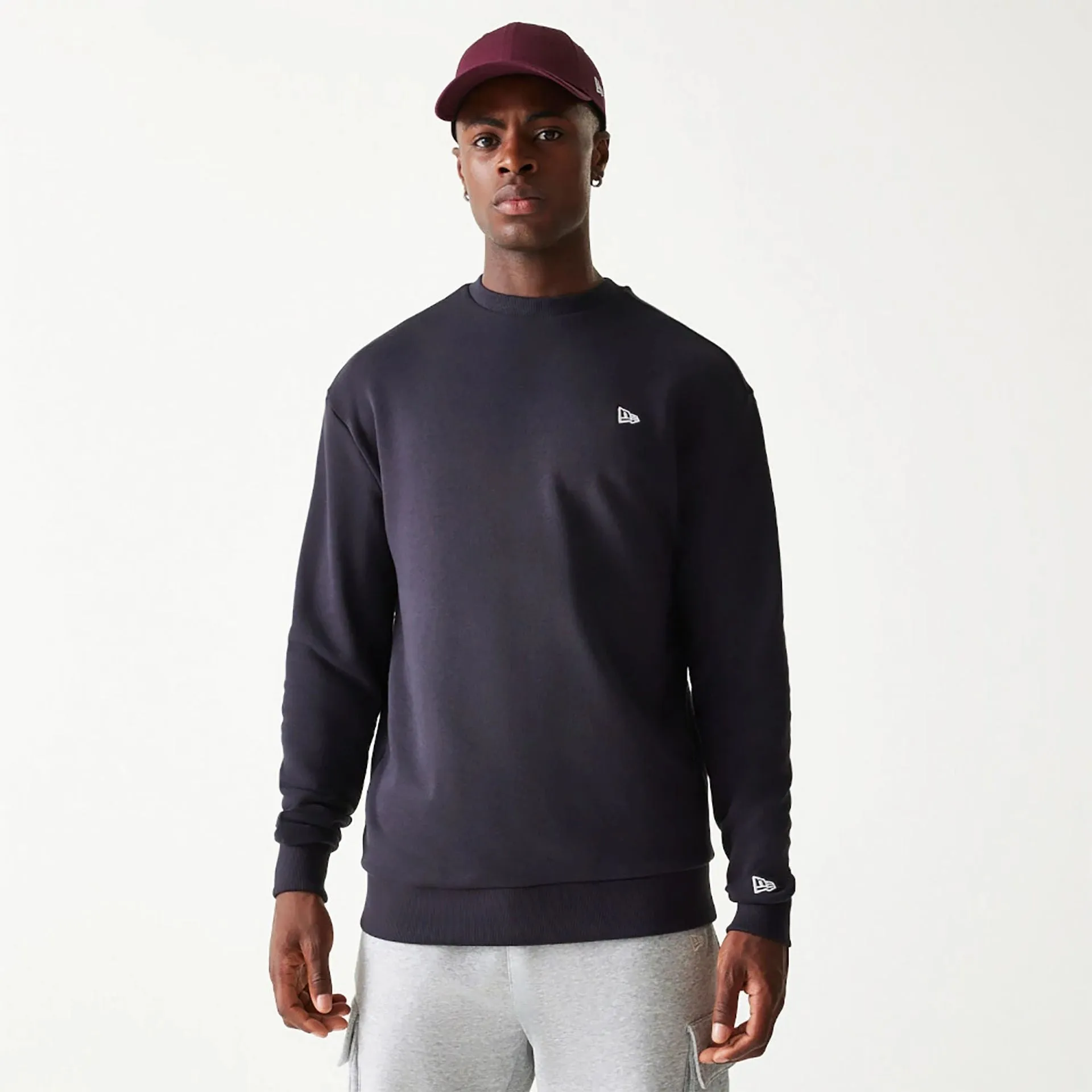 New Era Essential Navy Oversized Crewneck Sweater