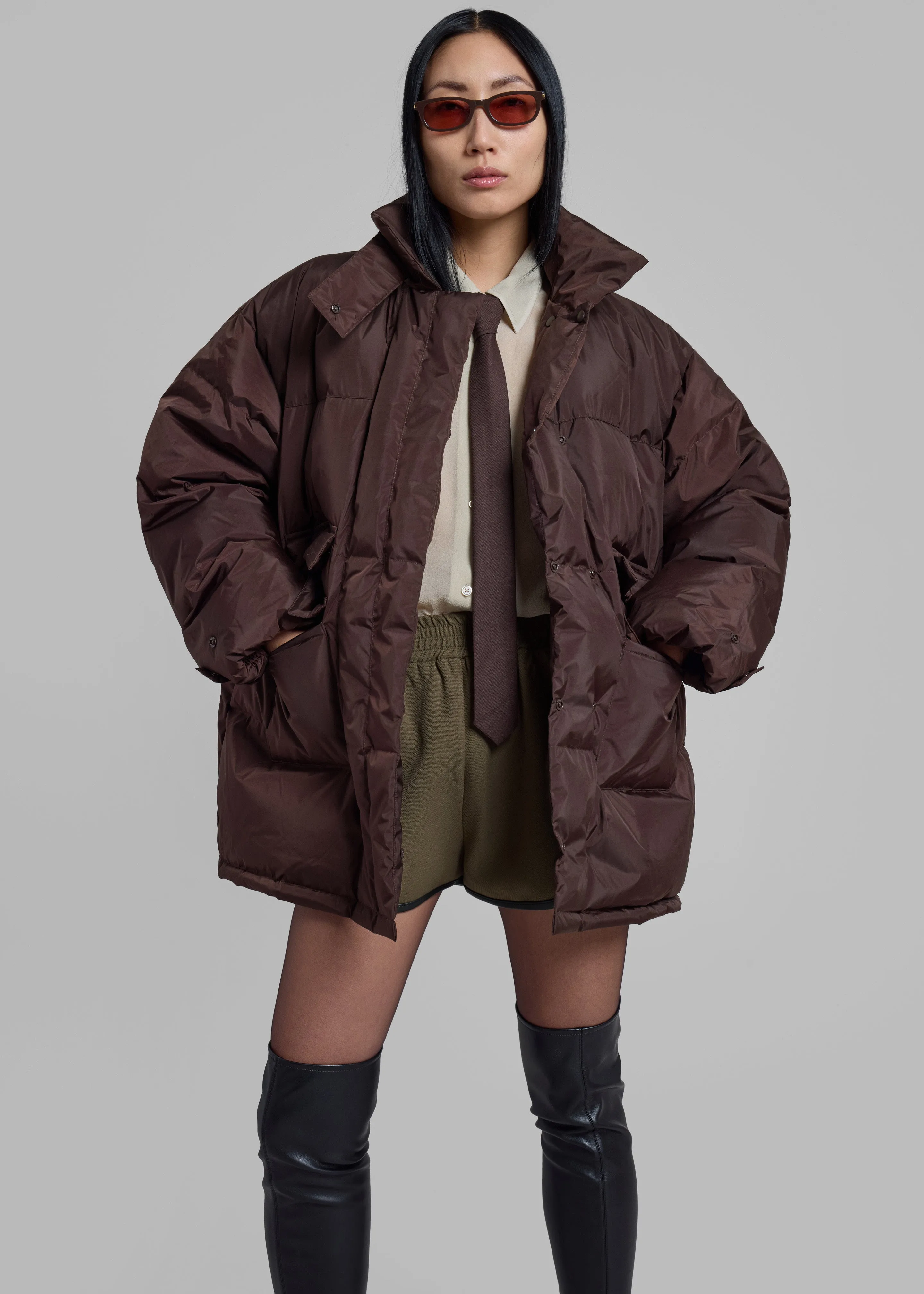 Nixa Puffer Jacket - Brown