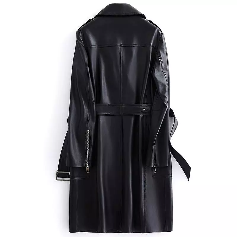 NYC Leather Trench Coat For Women