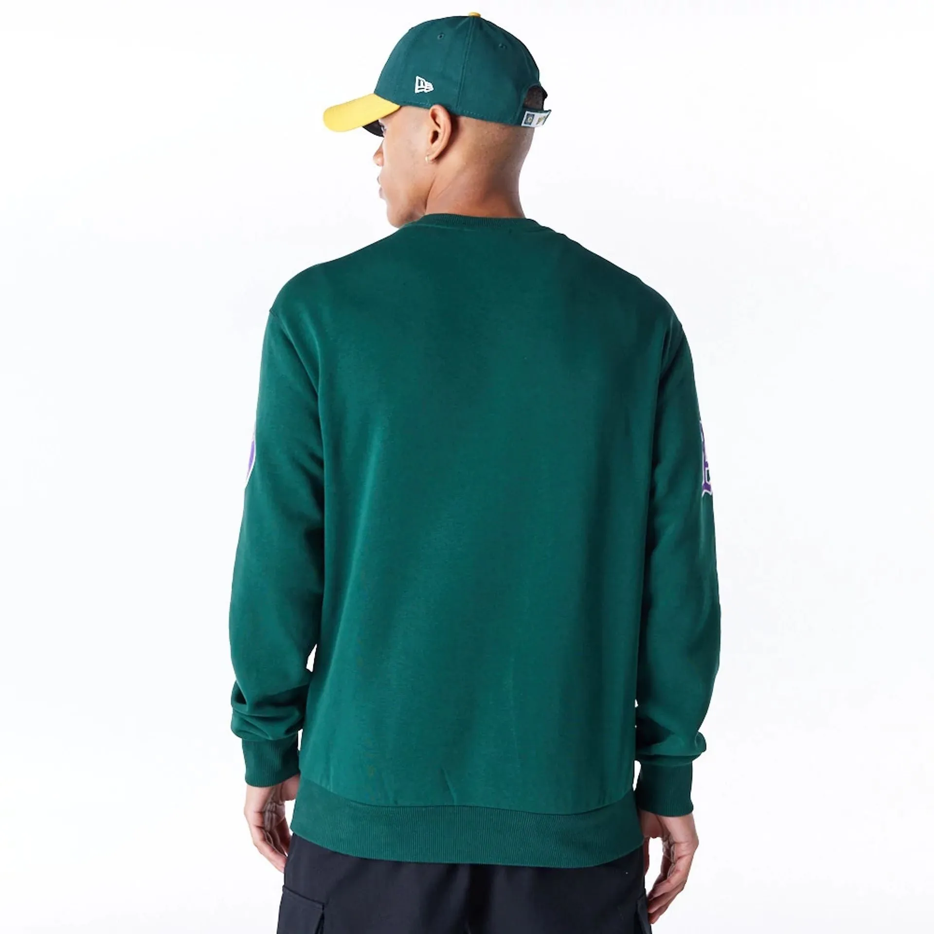 Oakland Athletics MLB Tartan Infill Dark Green Crew Neck Sweater