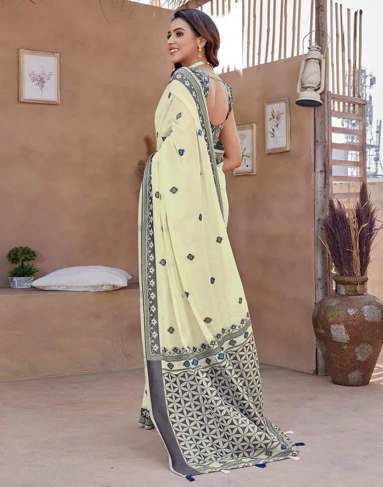 Off White Silk Plain Sarees