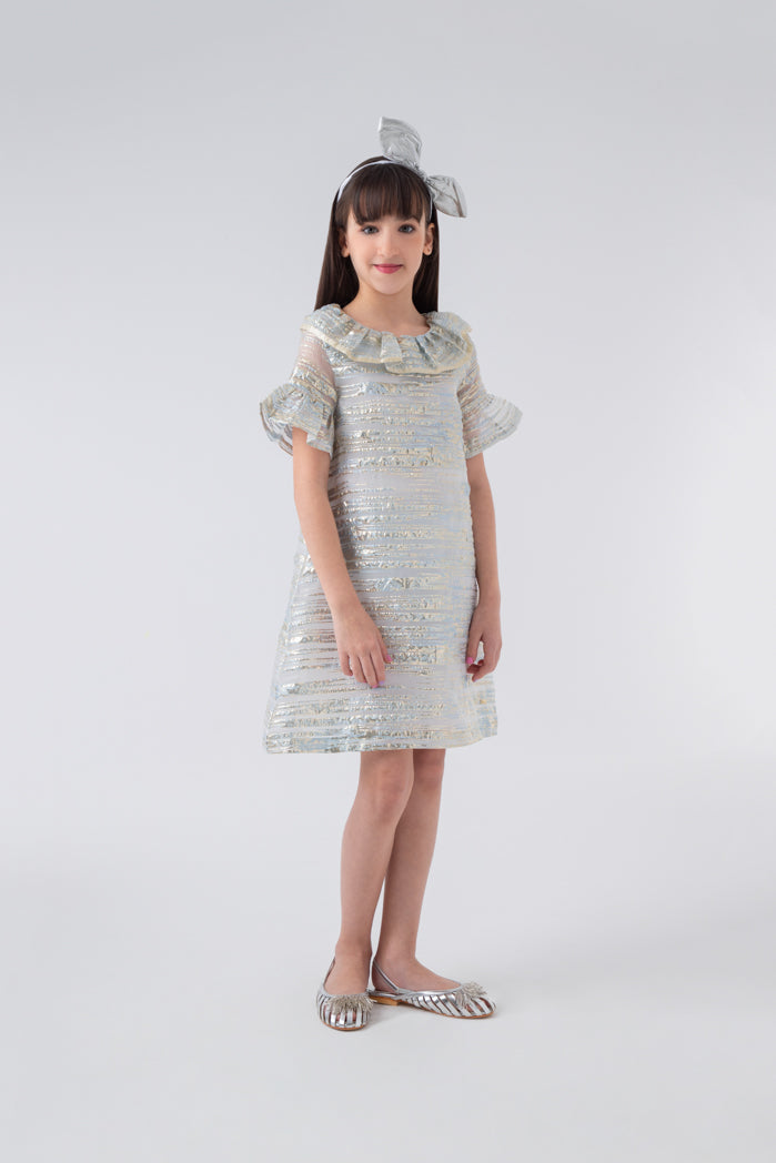 Overlay A-Line Eyelet Dress