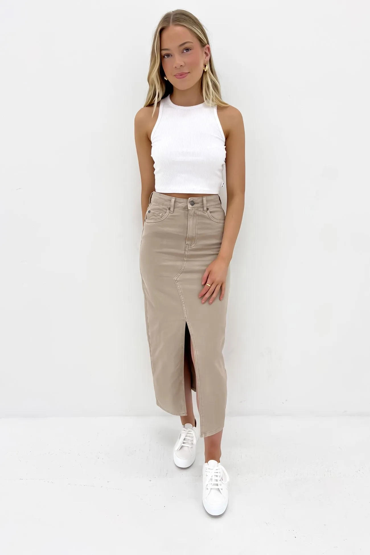 Pia Maxi Skirt Beige