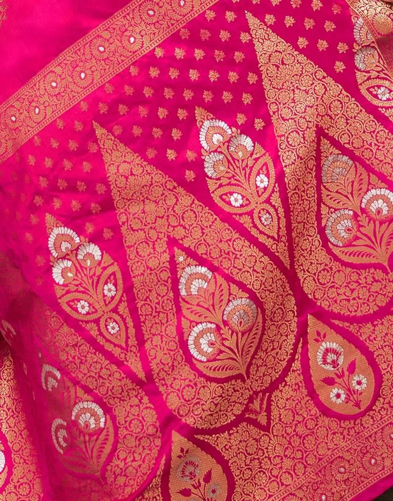 Pink Silk Woven Sarees