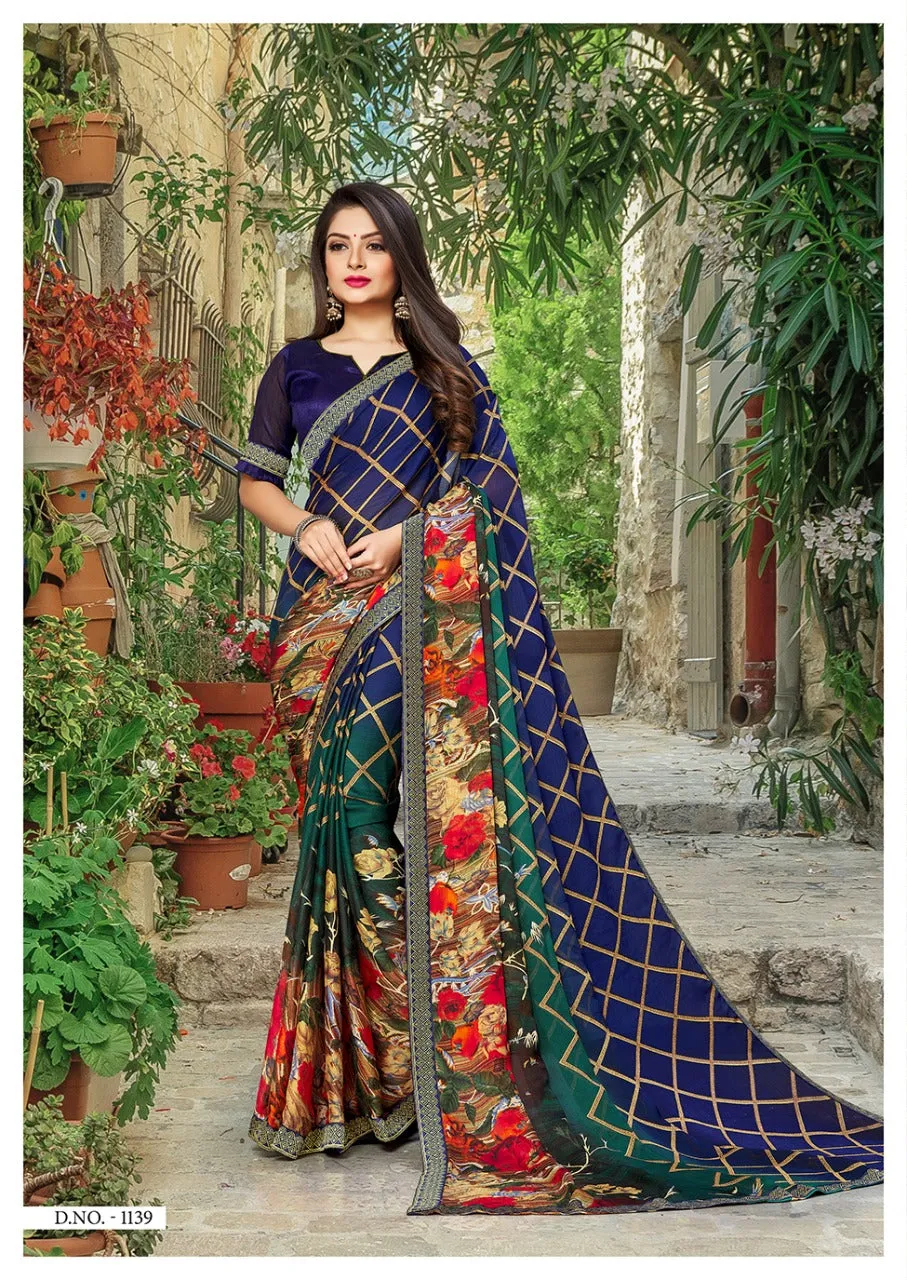 Priya Paridhi Presents Shambhunath Moss Fancy Designer Sarees