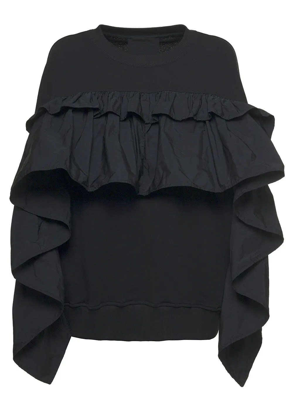 REDValentino Ruffled Crewneck Sweatshirt