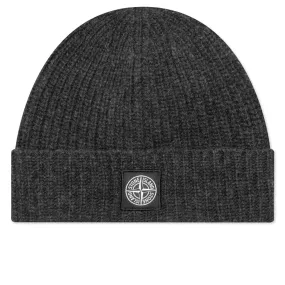 Ribbed Geelong Wool Beanie - Charcoal