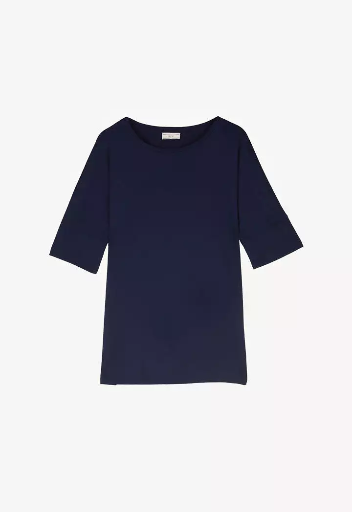 Round Neck Solid Basic Top