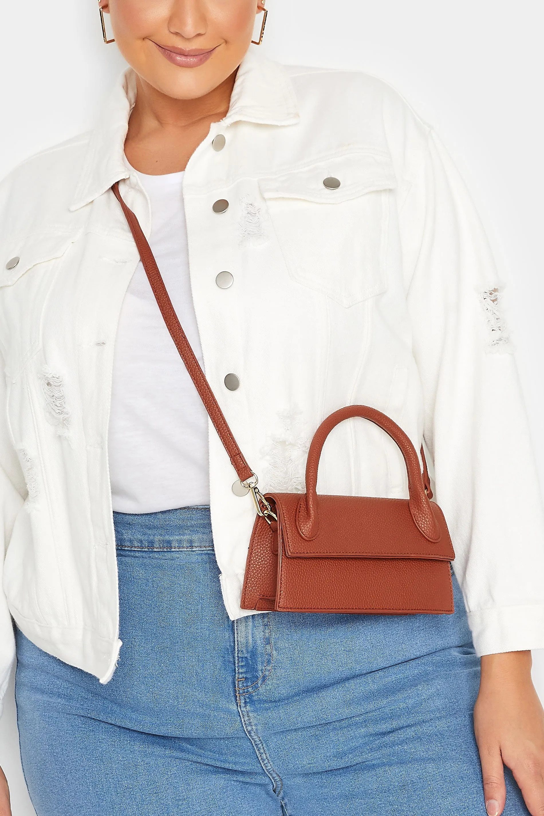 Rust Orange Top Handle Crossbody Bag