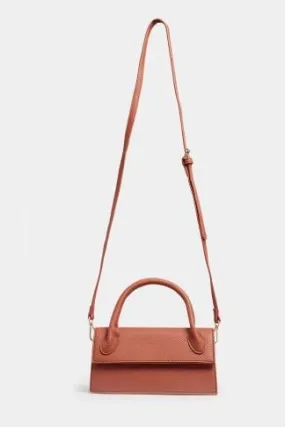 Rust Orange Top Handle Crossbody Bag