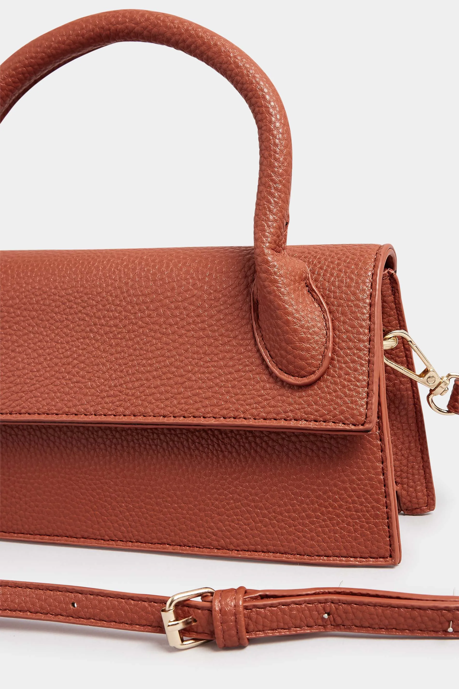 Rust Orange Top Handle Crossbody Bag