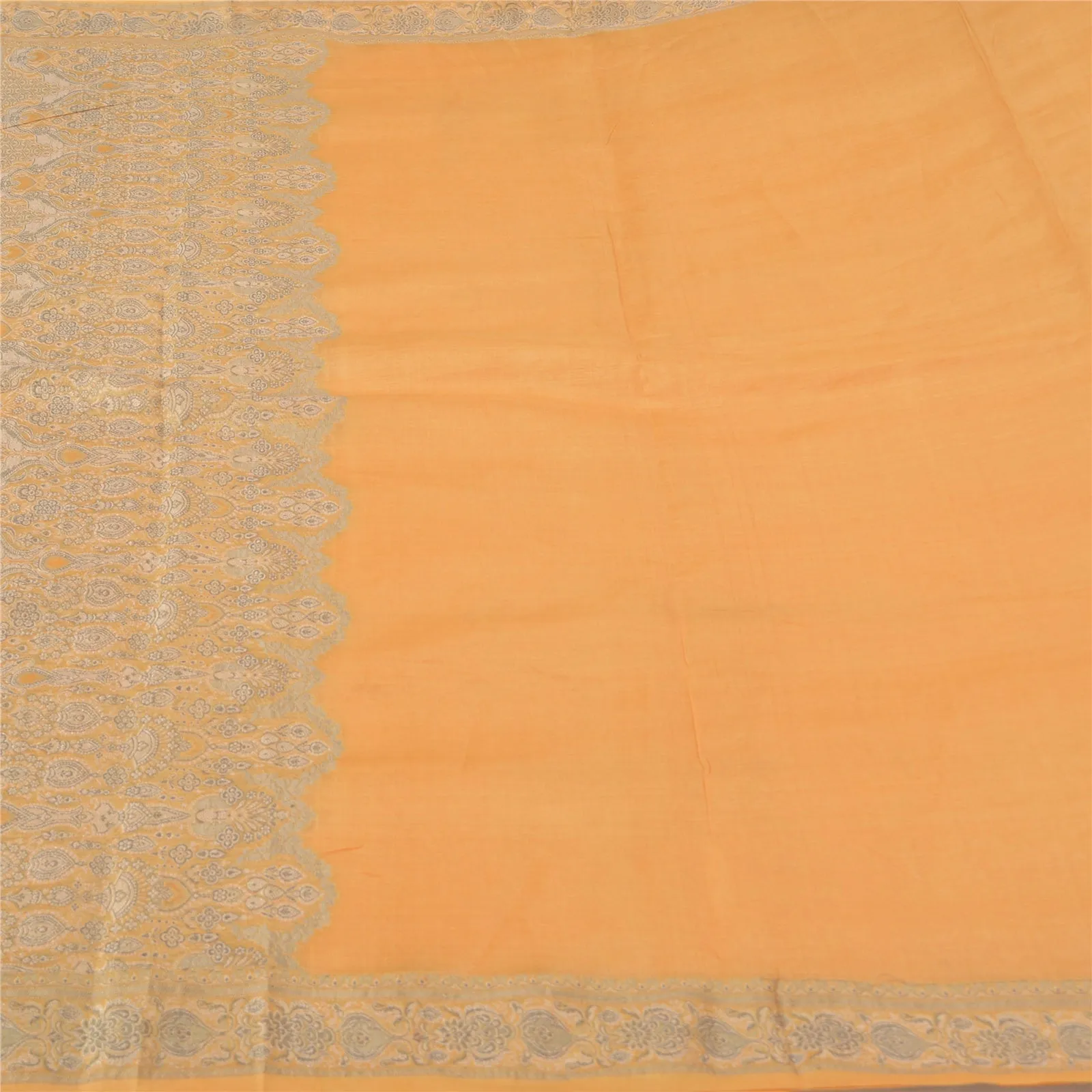 Sanskriti Vintage Blue Indian Sarees 100% Pure Silk Woven Sari 5 YD Craft Fabric