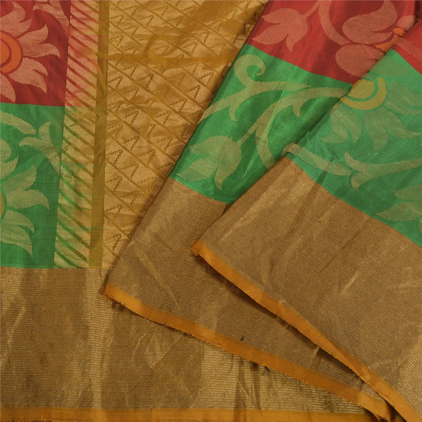 Sanskriti Vintage Indian Sarees 100% Pure Silk Woven Premium Sari Craft Fabric