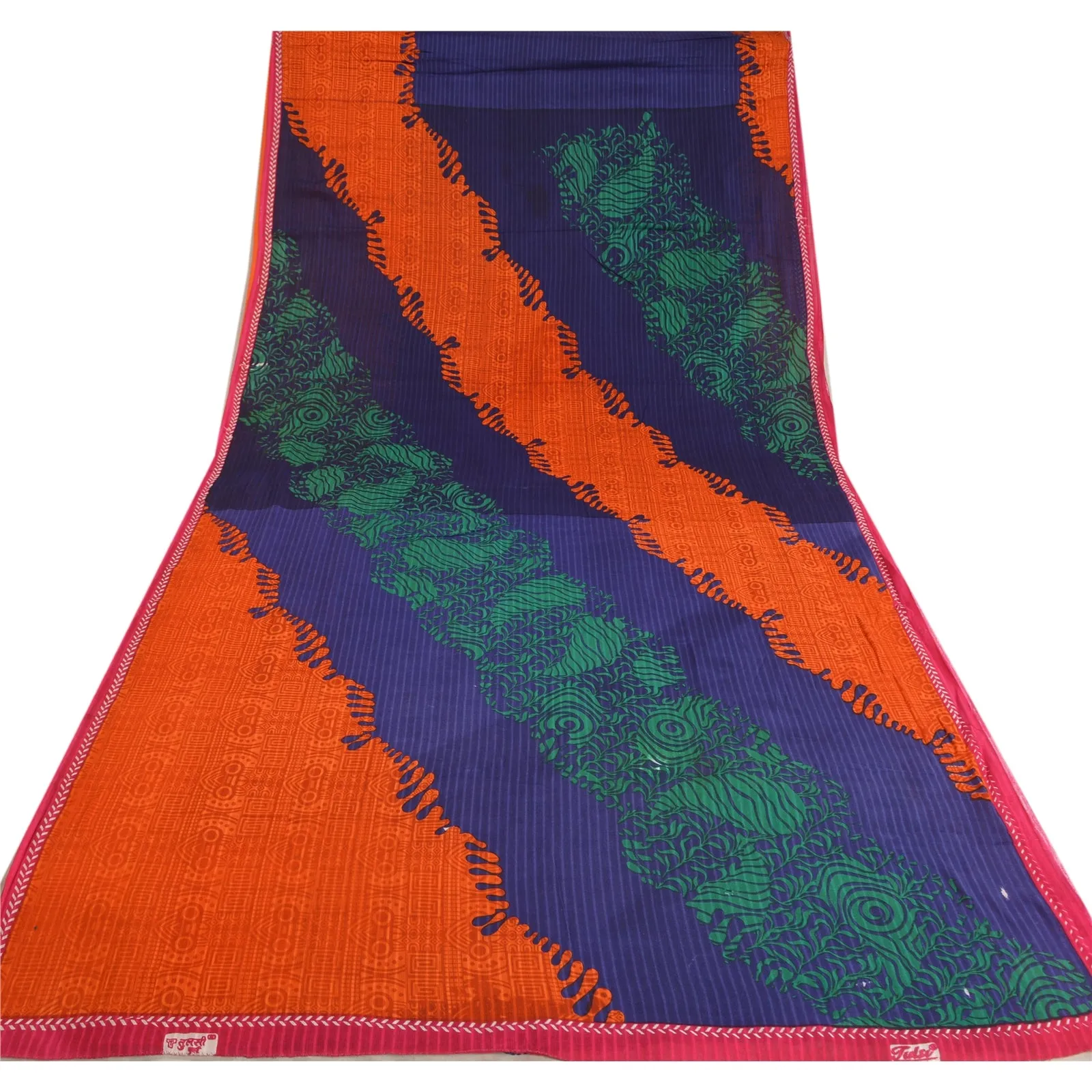 Sanskriti Vintage Sarees Indian Multi Printed Pure Cotton Sari Soft Craft Fabric