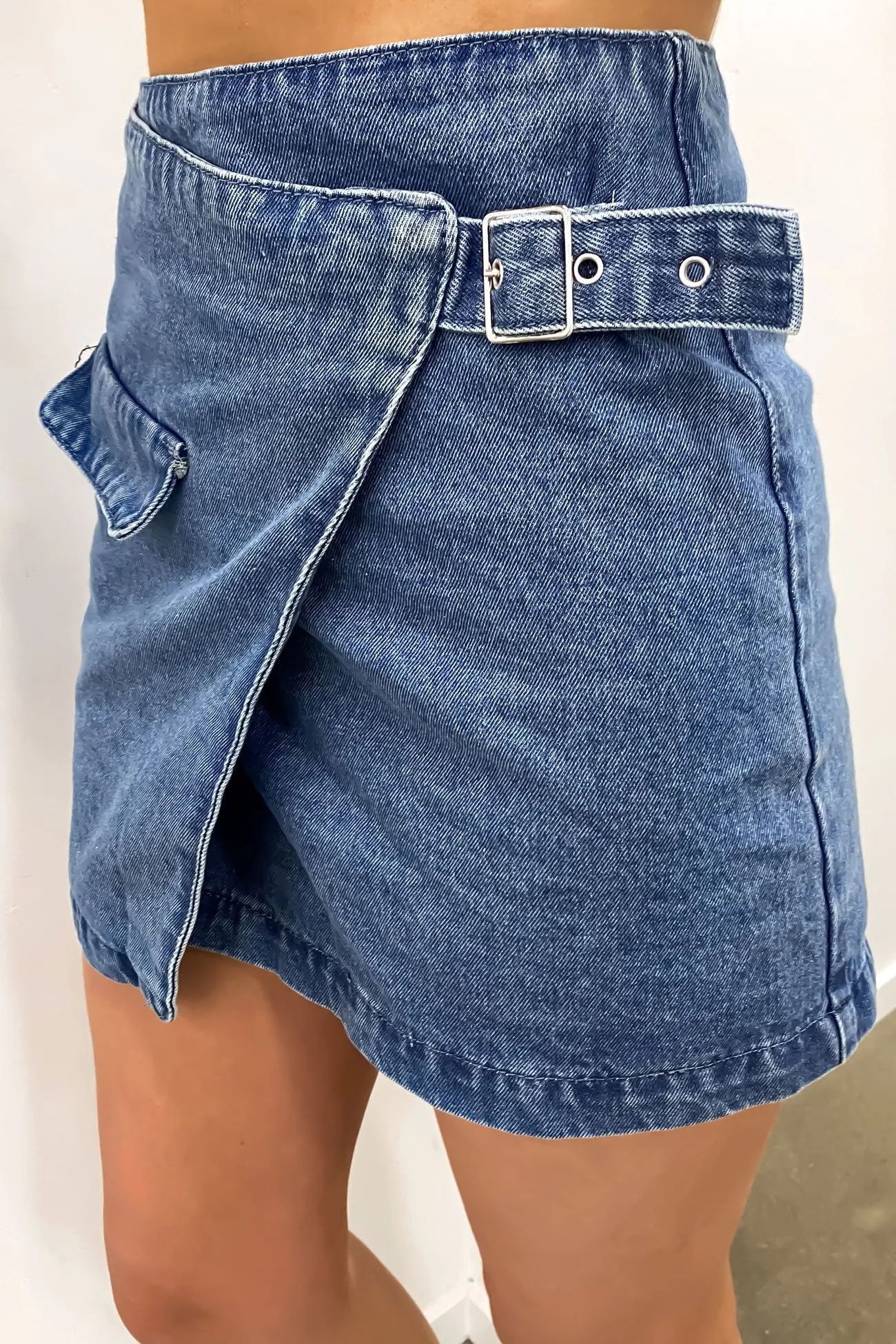 Shai Denim Mini Skirt Mid Blue