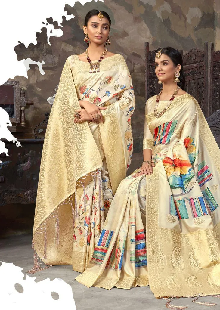 Shakunt Sarees Presents Smaran Silk Printed Fancy Designer Sarees