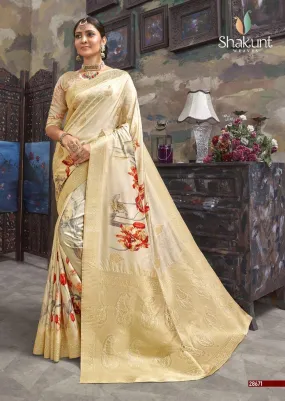 Shakunt Sarees Presents Smaran Silk Printed Fancy Designer Sarees