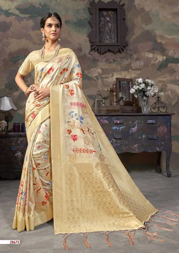 Shakunt Sarees Presents Smaran Silk Printed Fancy Designer Sarees