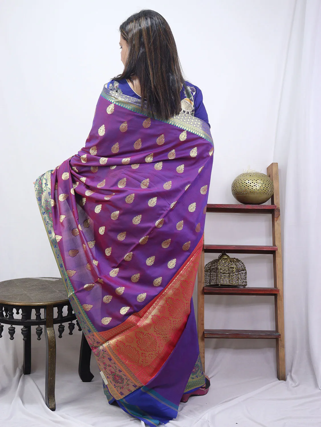 Shop the Latest Handloom Banarasi Silk Sarees in Purple Online