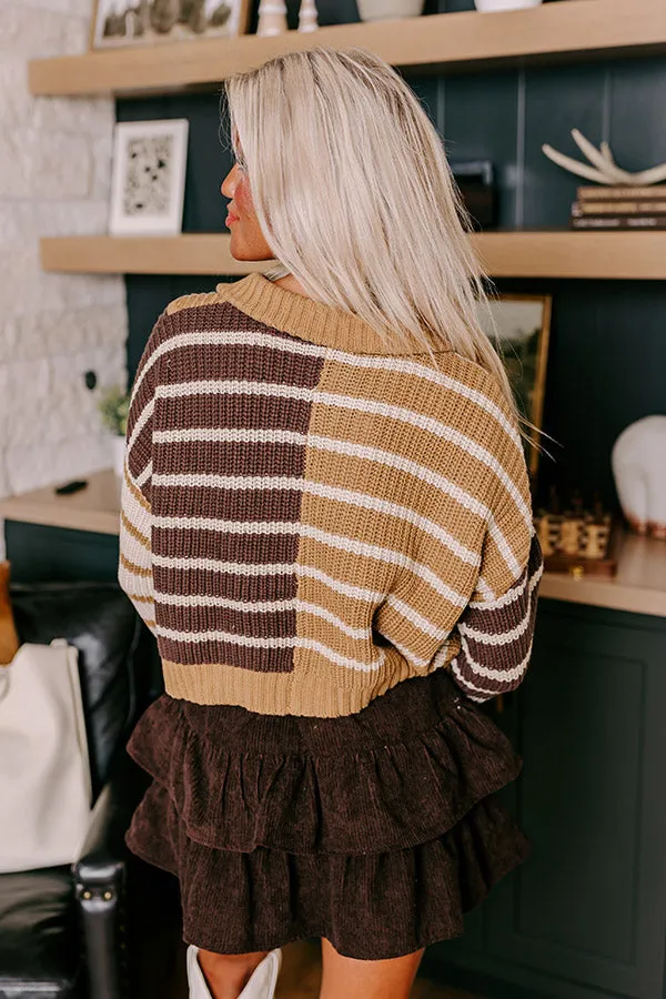 Snuggles And S'mores Knit Sweater in Khaki