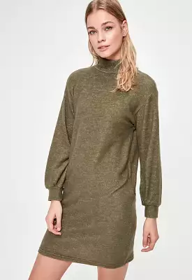 Soft Textured Turtleneck Night Dress