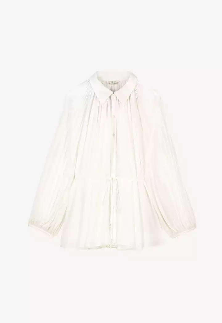 Solid Shirt With Pleated Details