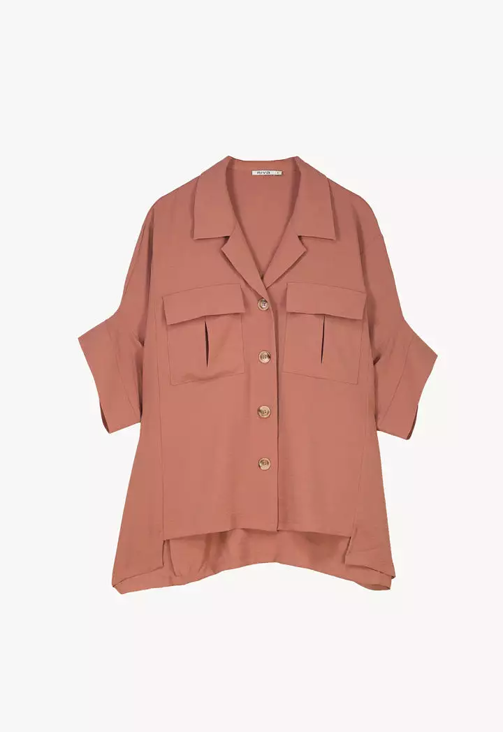 Solid Textured Oversized Shirt