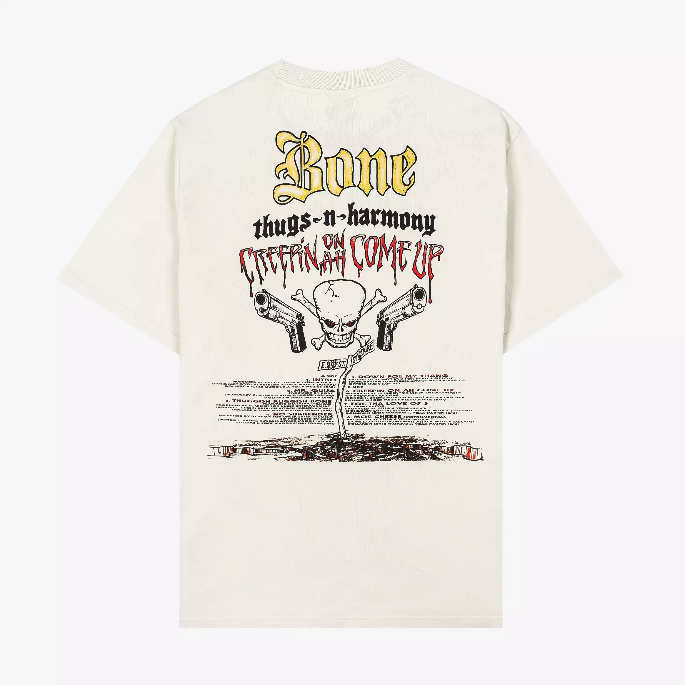 SP x Bone Thugs N Harmony Creepin Mens Short Sleeve Shirt (Beige/Red)