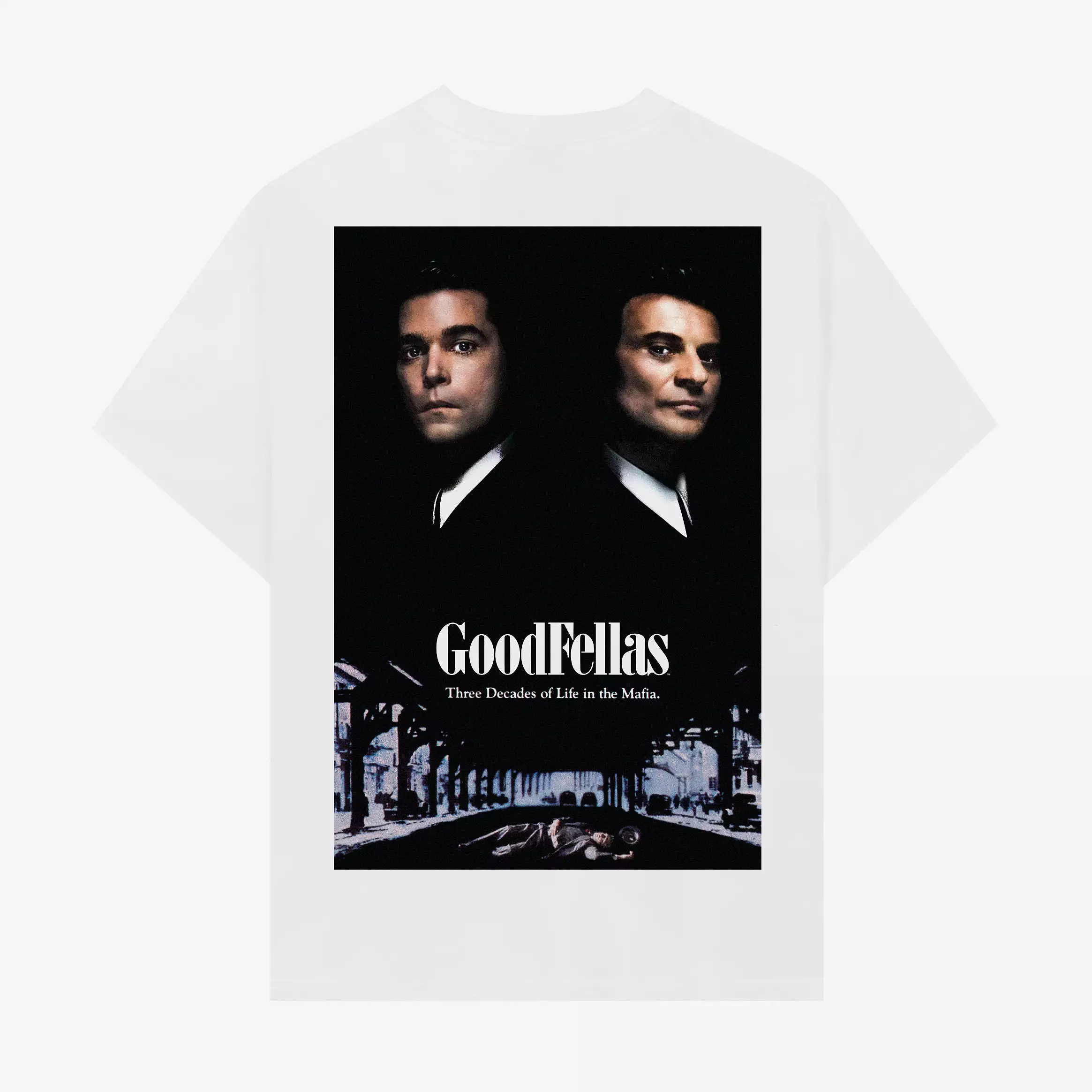 SP x Goodfellas Back Poster Art Mens Short Sleeve Shirt (White/Blue)