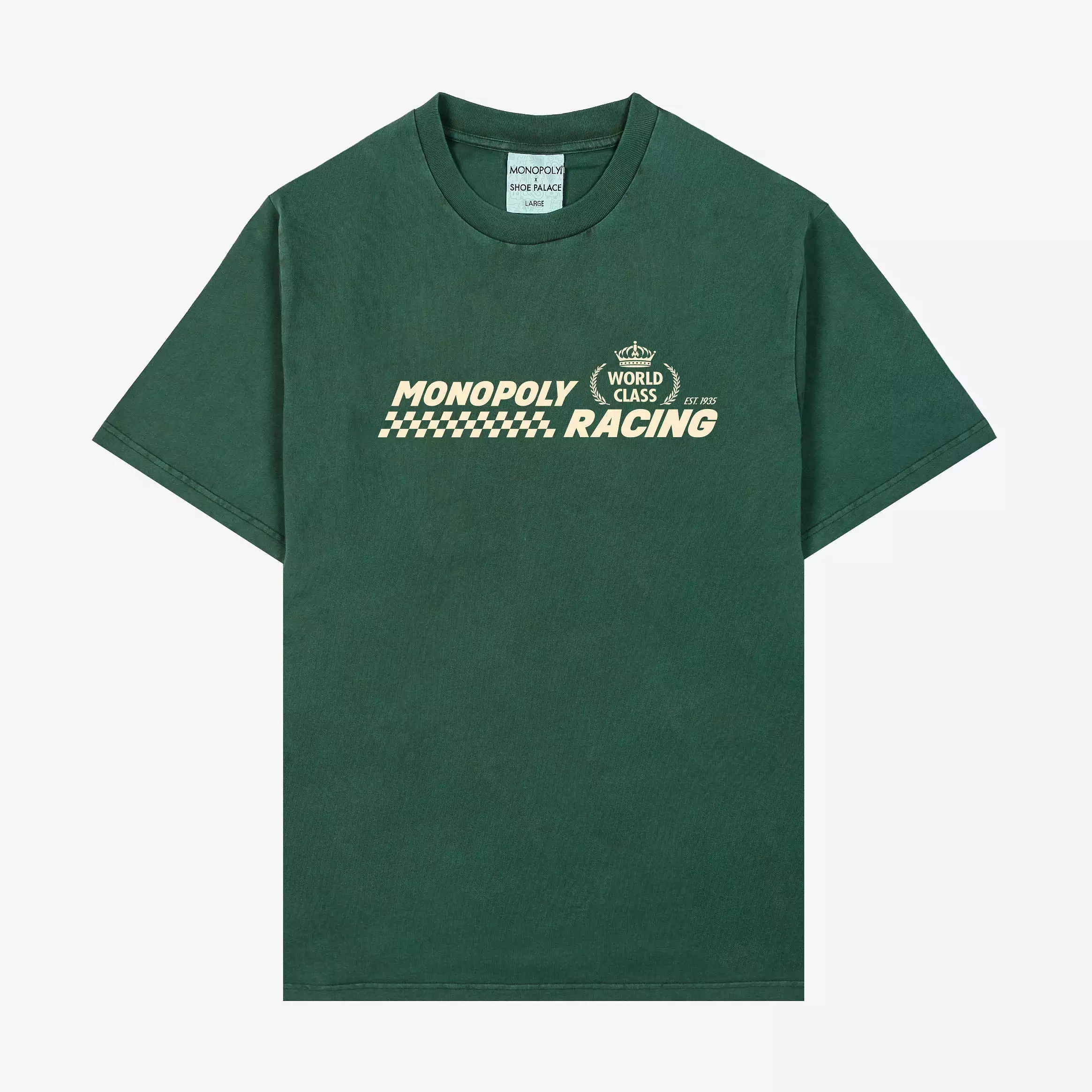 SP x Monopoly Racecar Mens Short Sleeve Shirt (Green/Cream)