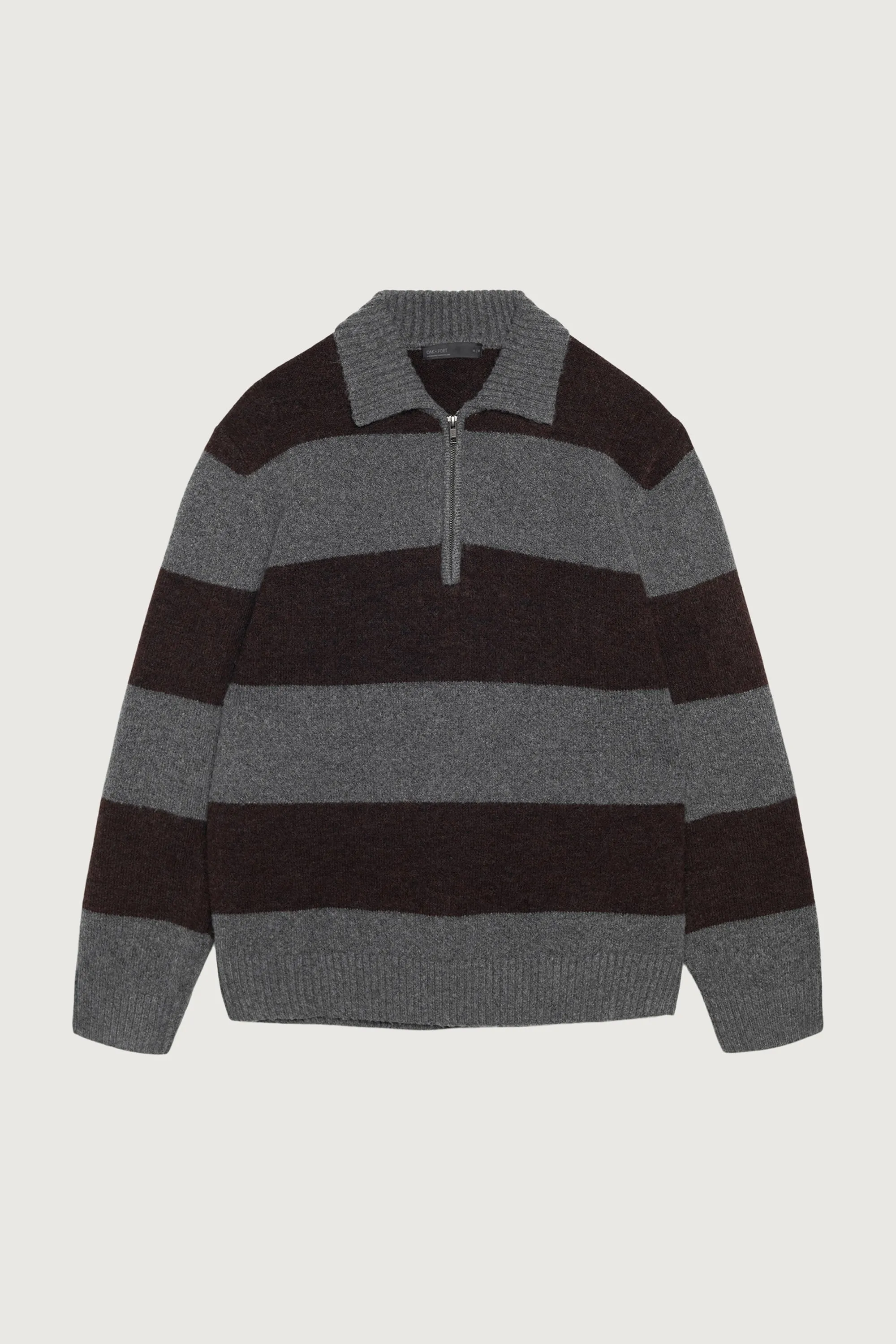 STRIPED RUGBY POLO SWEATER