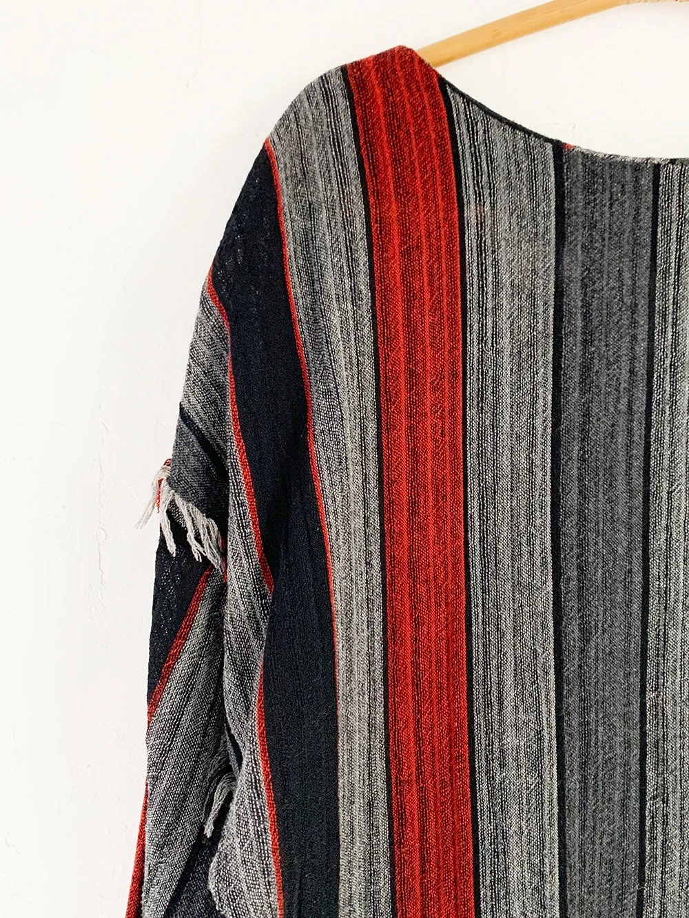 Studio 1 Striped Tunic with Shoulder Fringe