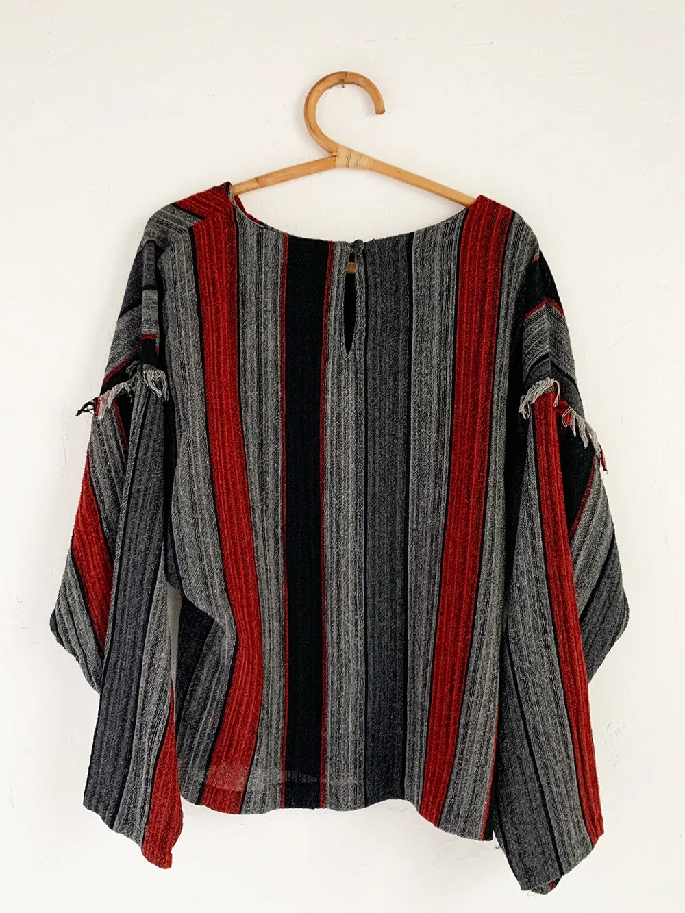 Studio 1 Striped Tunic with Shoulder Fringe