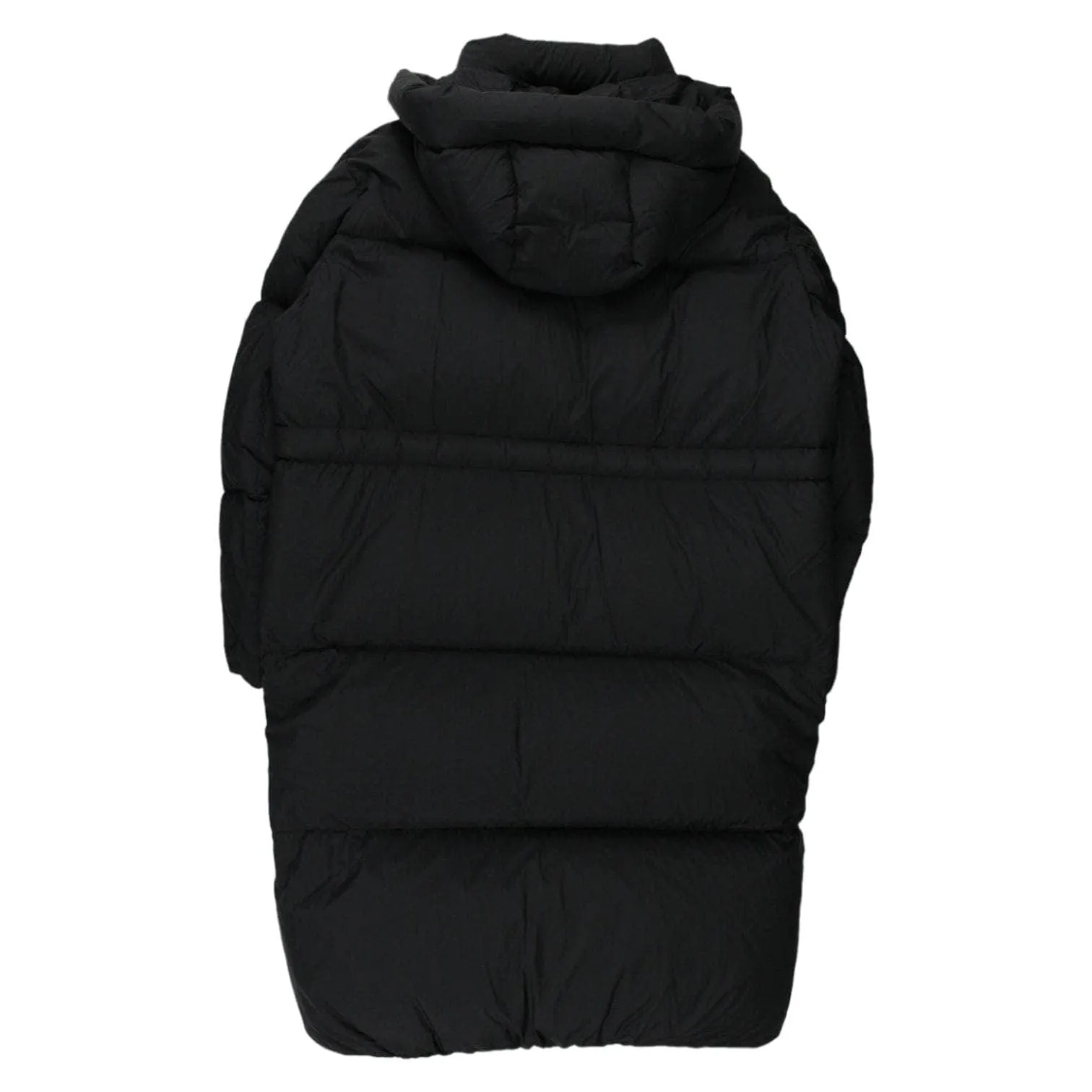 Tommy Hilfiger Black Long Zipped Puffer Coat