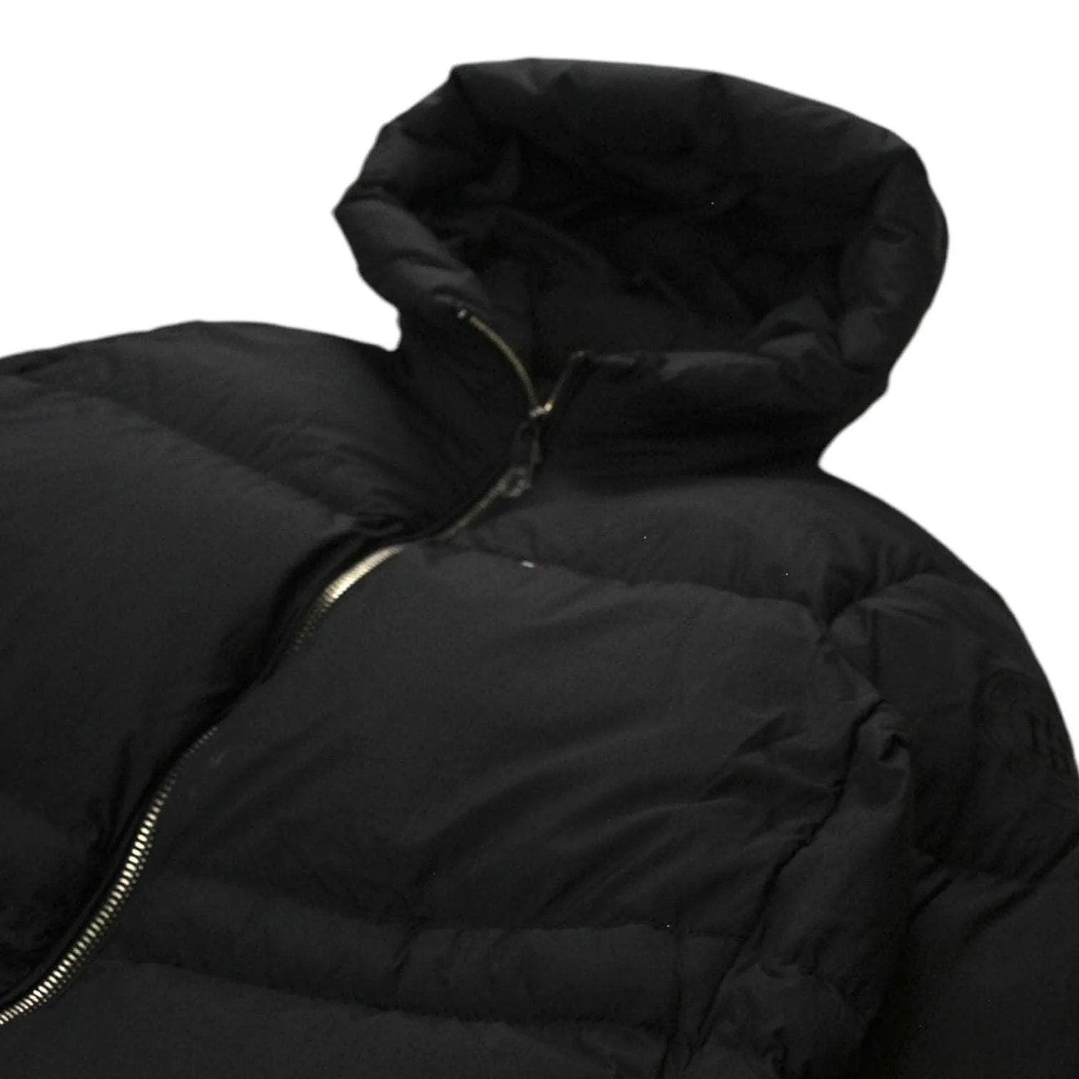 Tommy Hilfiger Black Long Zipped Puffer Coat