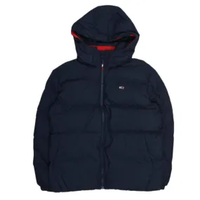 Tommy Hilfiger Navy Blue Hooded Puffer Jacket