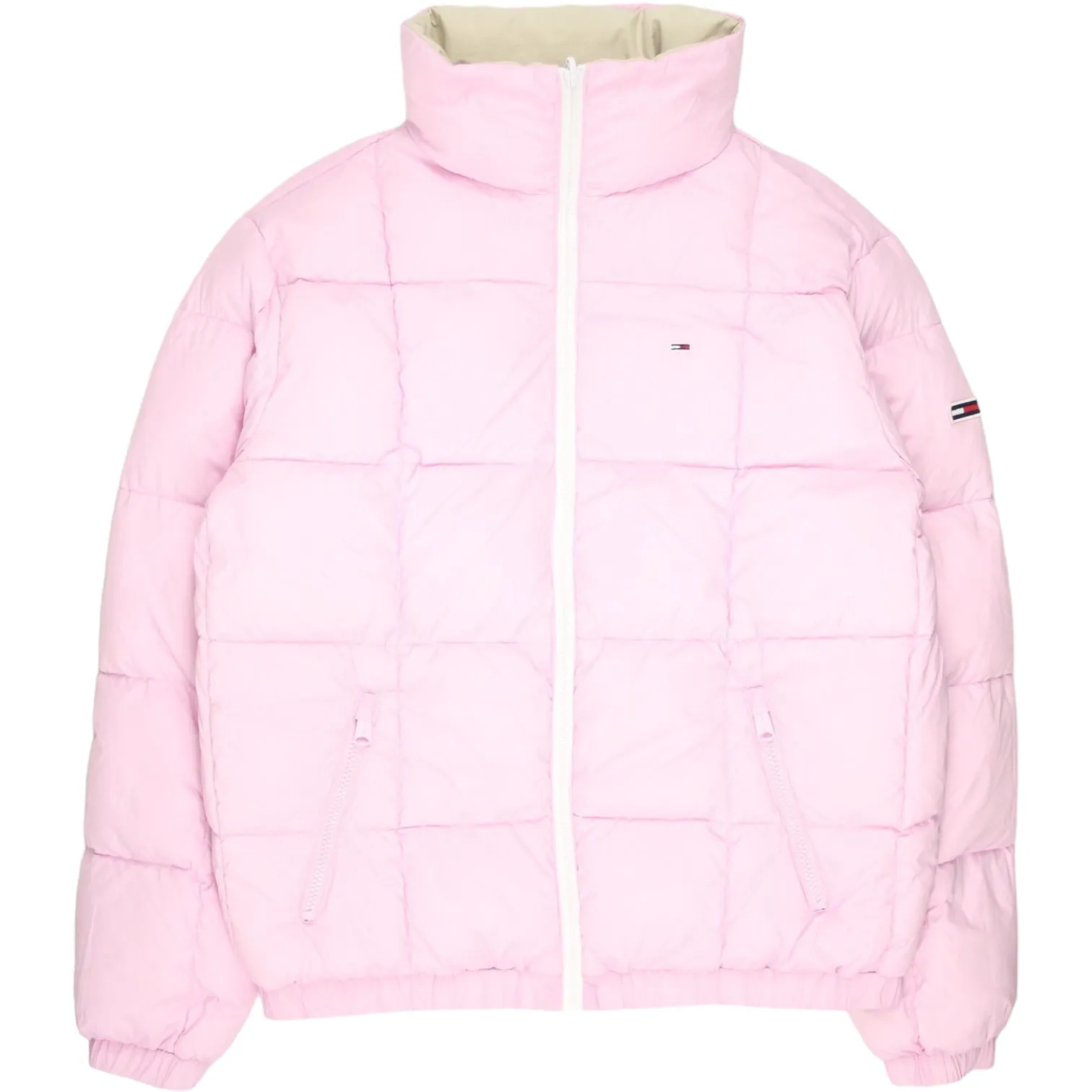 Tommy Jeans Cream/Pink Reversible Puffer Jacket