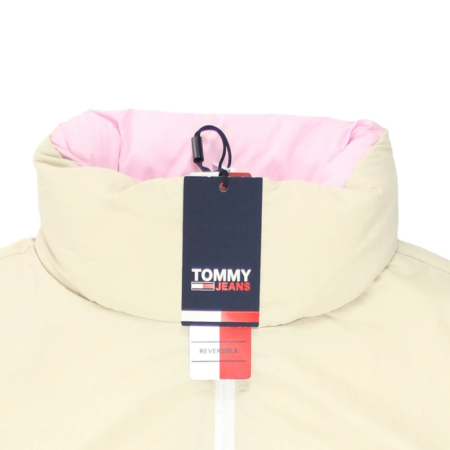 Tommy Jeans Cream/Pink Reversible Puffer Jacket