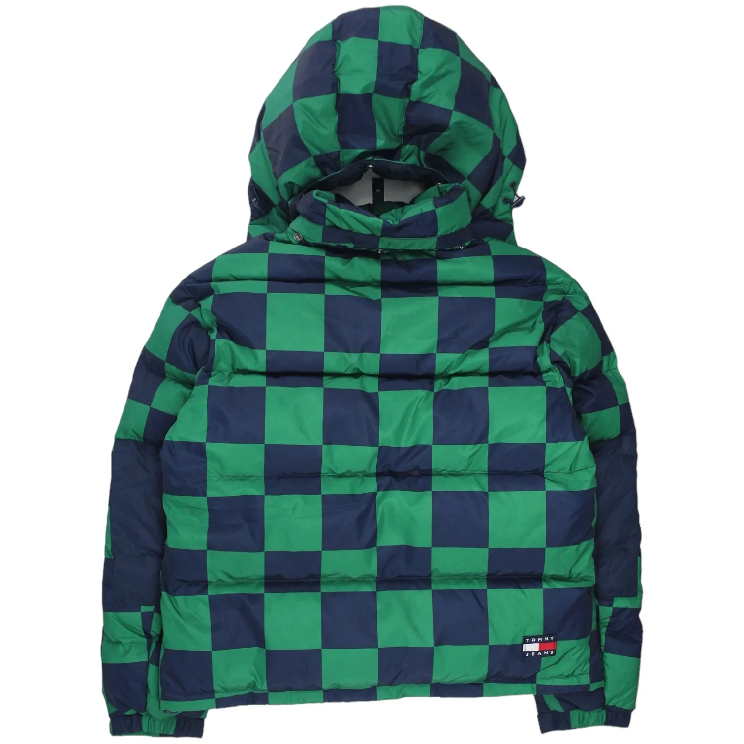 Tommy Jeans Green Chequerboard Alaska Puffer Jacket