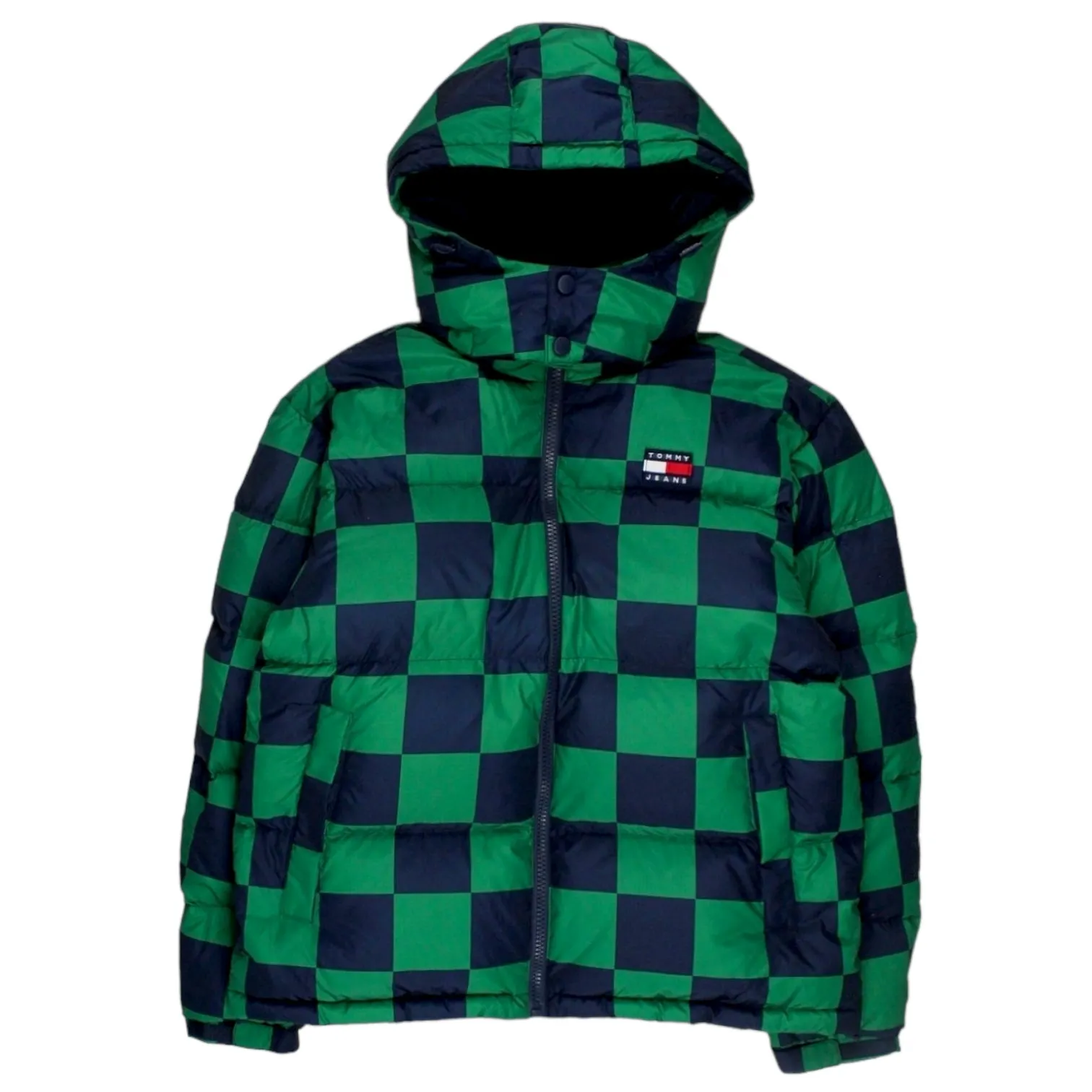 Tommy Jeans Green Chequerboard Alaska Puffer