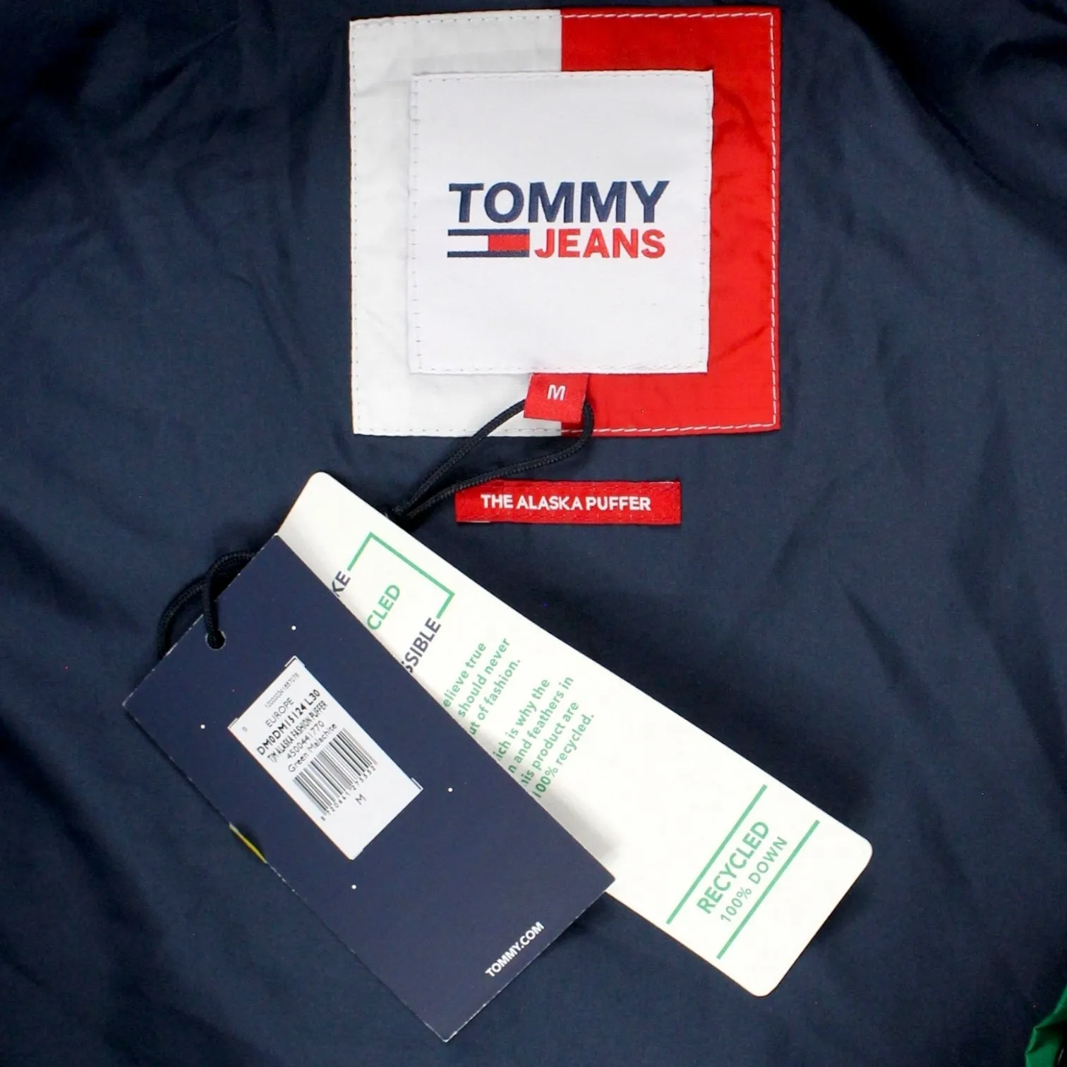 Tommy Jeans Green Chequerboard Alaska Puffer