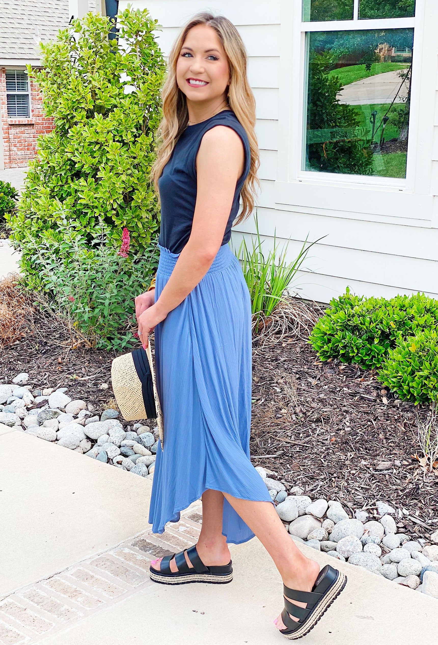 Tori Maxi Skirt in Azure