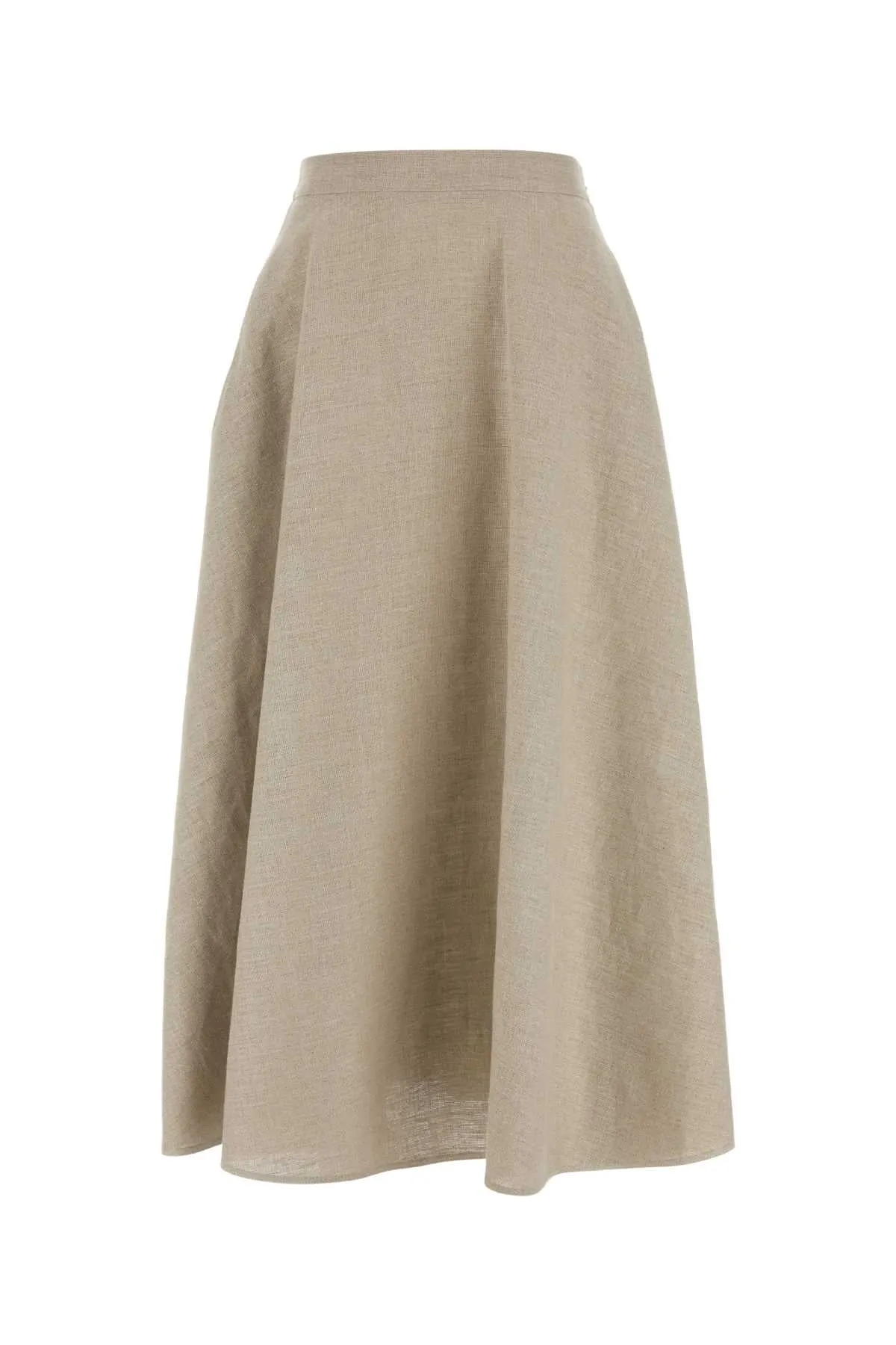 Valentino Garavani Cappuccino Linen Skirt