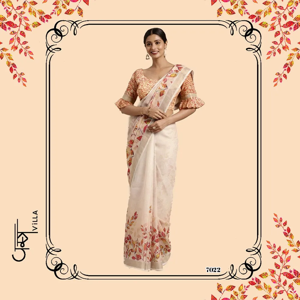 Vastra Villa Launched Kashish Linen Border Fancy Designer Sarees