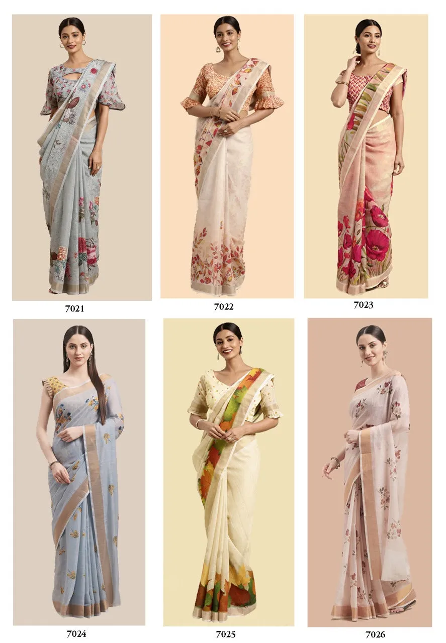 Vastra Villa Launched Kashish Linen Border Fancy Designer Sarees