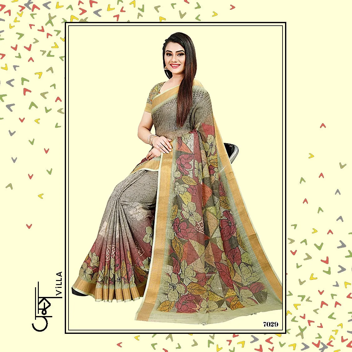 Vastra Villa Launched Kashish Linen Border Fancy Designer Sarees