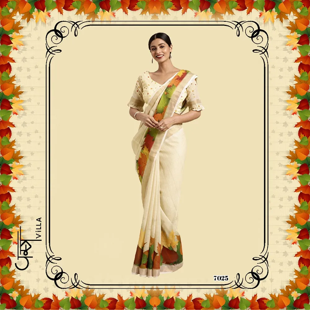 Vastra Villa Launched Kashish Linen Border Fancy Designer Sarees