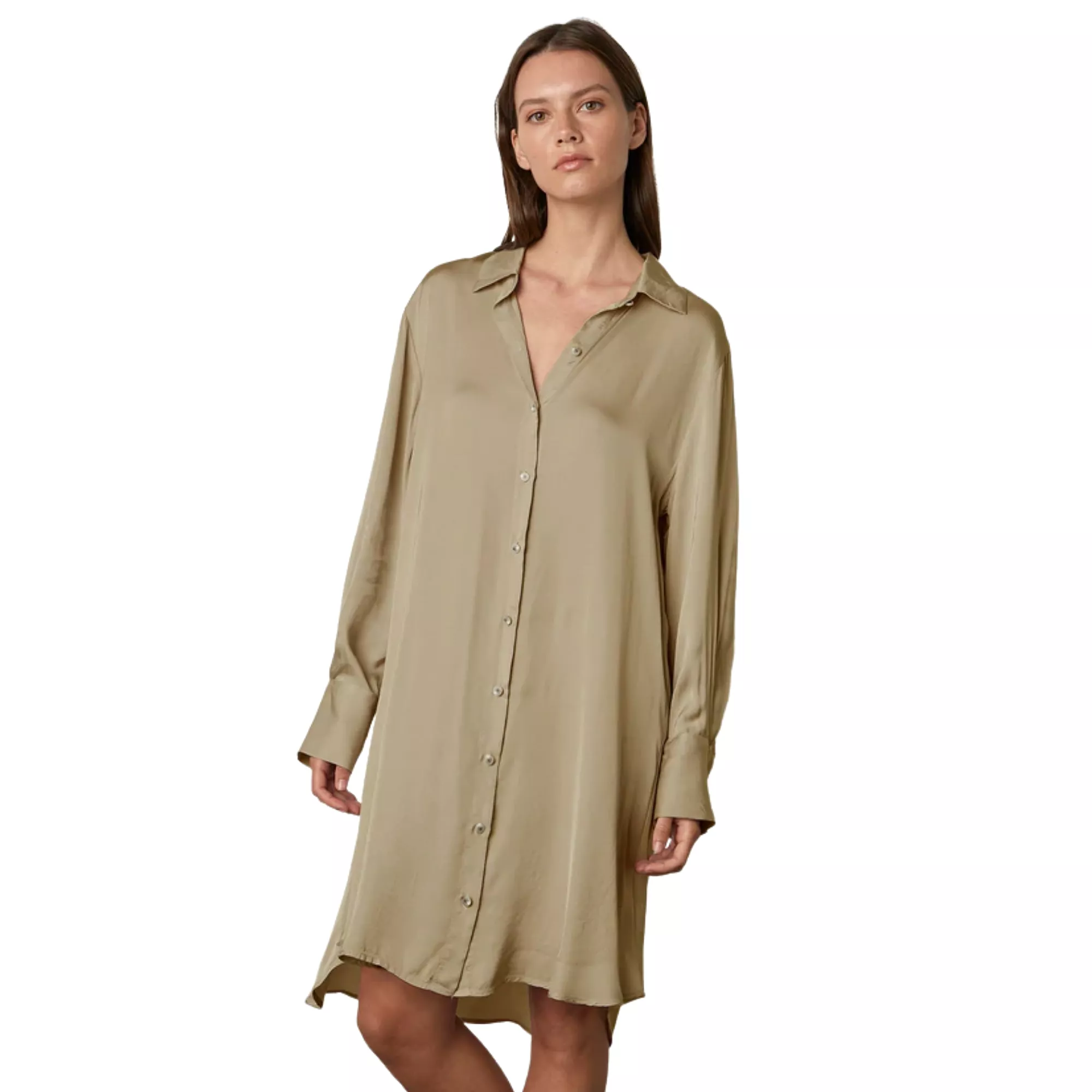 Velvet Women's Satin Viscose Shirt Dress - LUNA