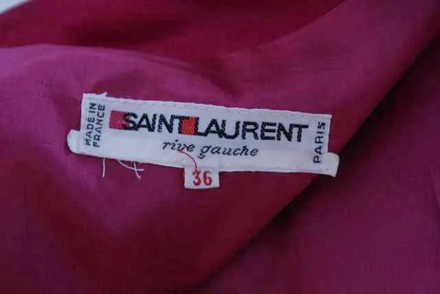 Vintage 80's YVES SAINT LAURENT Pink Satin Dress