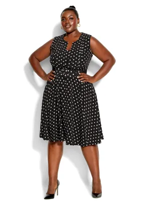 Vintage Spot Dress - black